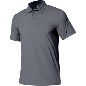 image:imageNORTHYARD Mens Golf Polo Shirt Short Sleeve Casual Work Activewear Performance T Shirts for Men Moisture Wicking Quick DryDark Grey