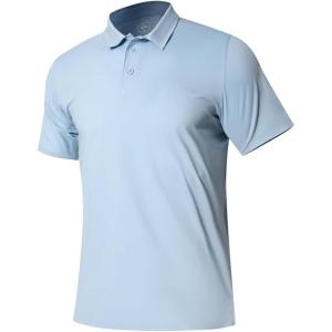 image:imageNORTHYARD Mens Golf Polo Shirt Short Sleeve Casual Work Activewear Performance T Shirts for Men Moisture Wicking Quick DrySky Blue