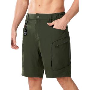 image:imageNORTHYARD Mens Hiking Cargo Shorts 9 Lightweight Outdoor Summer Shorts Quick Dry with 4 Pockets for Tactical Fishing TravelArmy Green