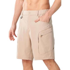 image:imageNORTHYARD Mens Hiking Cargo Shorts 9 Lightweight Outdoor Summer Shorts Quick Dry with 4 Pockets for Tactical Fishing TravelKhaki
