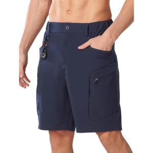 image:imageNORTHYARD Mens Hiking Cargo Shorts 9 Lightweight Outdoor Summer Shorts Quick Dry with 4 Pockets for Tactical Fishing TravelNavy
