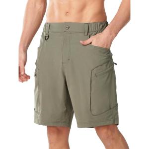 image:imageNORTHYARD Mens Hiking Cargo Shorts 9 Lightweight Outdoor Summer Shorts Quick Dry with 4 Pockets for Tactical Fishing TravelSage Green