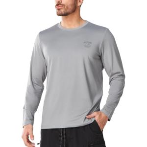 image:imageNORTHYARD Mens UPF 50 Sun Protection Shirts Long Sleeve Fishing Rash Guard UV SPF Outdoor Hiking Swimming TShirt Quick DryLightgrey