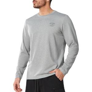 image:imageNORTHYARD Mens UPF 50 Sun Protection Shirts Long Sleeve Fishing Rash Guard UV SPF Outdoor Hiking Swimming TShirt Quick DryLightheather
