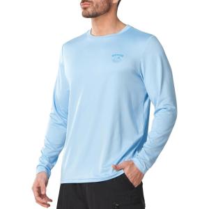 image:imageNORTHYARD Mens UPF 50 Sun Protection Shirts Long Sleeve Fishing Rash Guard UV SPF Outdoor Hiking Swimming TShirt Quick DrySkyblue