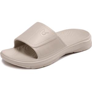 image:imageNORTHYARD Slippers for Women and Men Non Slip Quick Drying Shower Bathroom Pillow Slide Sandals Summer Comfort Beach ShoesKhaki