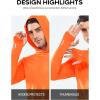 image:imageNORTHYARD Mens Sun Protection Shirt UPF 50 Hoodie Long Sleeve Fishing Swim Rash Guard Shirts UV SPF Lightweight RunningOrange