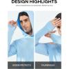 image:imageNORTHYARD Mens Sun Protection Shirt UPF 50 Hoodie Long Sleeve Fishing Swim Rash Guard Shirts UV SPF Lightweight RunningSkyblue