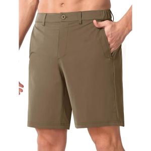image:imageNORTHYARD Mens Golf Hybrid Shorts Stretch Work Dress Short 9 Lightweight Quick Dry Casual Summer Shorts with 6 PocketsDarkkhaki