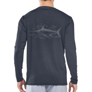 image:imageNORTHYARD Mens Swim Shirts Sun Protection Long Sleeve Beach Rash Guard UPF 50 SPF UV Fishing TShirt Quick Dry LightweightCoolgrey