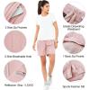 image:imageNORTHYARD Womens Athletic Hiking Shorts Quick Dry Active Running Lightweight Shorts for Gym Workout with 3 Zipper PocketsRosy