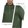 image:imageNORTHYARD Mens Quarter Zip Pullover Athletic Running 14 Zip Long Sleeve Pullovers Quick Dry Lightweight Tennis Gym ShirtsArmygreen