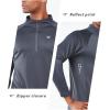 image:imageNORTHYARD Mens Quarter Zip Pullover Athletic Running 14 Zip Long Sleeve Pullovers Quick Dry Lightweight Tennis Gym ShirtsDarkgrey