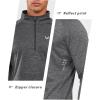 image:imageNORTHYARD Mens Quarter Zip Pullover Athletic Running 14 Zip Long Sleeve Pullovers Quick Dry Lightweight Tennis Gym ShirtsGreyheather
