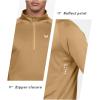 image:imageNORTHYARD Mens Quarter Zip Pullover Athletic Running 14 Zip Long Sleeve Pullovers Quick Dry Lightweight Tennis Gym ShirtsKhaki