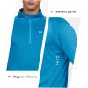 image:imageNORTHYARD Mens Quarter Zip Pullover Athletic Running 14 Zip Long Sleeve Pullovers Quick Dry Lightweight Tennis Gym ShirtsLakeblue