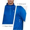 image:imageNORTHYARD Mens Quarter Zip Pullover Athletic Running 14 Zip Long Sleeve Pullovers Quick Dry Lightweight Tennis Gym ShirtsRoyalblue