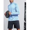 image:imageNORTHYARD Mens Quarter Zip Pullover Athletic Running 14 Zip Long Sleeve Pullovers Quick Dry Lightweight Tennis Gym ShirtsSkyheather