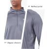 image:imageNORTHYARD Mens Quarter Zip Pullover Athletic Running 14 Zip Long Sleeve Pullovers Quick Dry Lightweight Tennis Gym ShirtsSmokegrey