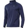 image:imageNORTHYARD Mens Quarter Zip Pullover Athletic Running 14 Zip Long Sleeve Pullovers Quick Dry Lightweight Tennis Gym ShirtsNavy