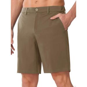 image:imageNORTHYARD Mens Golf Shorts 9 Work Dress Hybrid Short Lightweight Quick Dry Stretch Casual Summer Shorts with 6 PocketsDarkkhaki