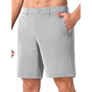 image:imageNORTHYARD Mens Golf Shorts 9 Work Dress Hybrid Short Lightweight Quick Dry Stretch Casual Summer Shorts with 6 PocketsLightgrey