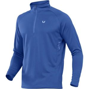 image:imageNORTHYARD Mens Quarter Zip Pullover Athletic Running 14 Zip Long Sleeve Pullovers Quick Dry Lightweight Tennis Gym ShirtsDarkblue