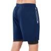 image:imageNORTHYARD Mens 2 in 1 Running Shorts Workout Gym Athletic Shorts with Liner Active Training Shorts with Zipper Pockets