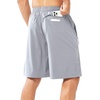 image:imageNORTHYARD Mens Athletic Running Shorts Gym Workout 795 Quick Dry Lightweight Sports Basketball Tennis 3 Zipper PocketsGrey