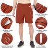 image:imageNORTHYARD Mens Athletic Running Shorts Gym Workout 795 Quick Dry Lightweight Sports Basketball Tennis 3 Zipper PocketsRedclay