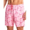 image:imageNORTHYARD 2 in 1 Mens Swim Trunks 7 Quick Dry Board Shorts with Compression Liner Swimsuit Bathing Beach Short with PocketsFlamingo