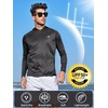 image:imageNORTHYARD Mens UPF 50 Rash Guard Hoodie Long Sleeve Sun Protection Shirt Fishing Swim Beach Hiking Quick Dry LightweightBlack