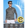 image:imageNORTHYARD Mens UPF 50 Rash Guard Hoodie Long Sleeve Sun Protection Shirt Fishing Swim Beach Hiking Quick Dry LightweightCarbonheather