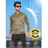image:imageNORTHYARD Mens UPF 50 Rash Guard Hoodie Long Sleeve Sun Protection Shirt Fishing Swim Beach Hiking Quick Dry LightweightKhakigreen