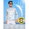 image:imageNORTHYARD Mens UPF 50 Rash Guard Hoodie Long Sleeve Sun Protection Shirt Fishing Swim Beach Hiking Quick Dry LightweightLightgrey