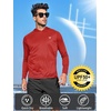image:imageNORTHYARD Mens UPF 50 Rash Guard Hoodie Long Sleeve Sun Protection Shirt Fishing Swim Beach Hiking Quick Dry LightweightRed