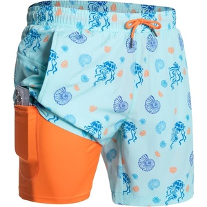 image:imageNORTHYARD 2 in 1 Mens Swim Trunks 7 Quick Dry Board Shorts with Compression Liner Swimsuit Bathing Beach Short with PocketsLakeblueseashell
