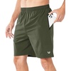 image:imageNORTHYARD Mens Athletic Running Shorts Quick Dry Lightweight Zip Pockets  5 7 9 Inseam Unlined Adjustable Waist Moisture Wicking 4Way Stretch UPF 50 Workout Gym Tennis Basketball HikingArmygreen
