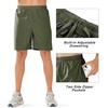 image:imageNORTHYARD Mens Athletic Running Shorts Quick Dry Lightweight Zip Pockets  5 7 9 Inseam Unlined Adjustable Waist Moisture Wicking 4Way Stretch UPF 50 Workout Gym Tennis Basketball HikingArmygreen