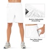 image:imageNORTHYARD Mens Athletic Running Shorts Quick Dry Lightweight Zip Pockets  5 7 9 Inseam Unlined Adjustable Waist Moisture Wicking 4Way Stretch UPF 50 Workout Gym Tennis Basketball HikingWhite