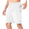 image:imageNORTHYARD Mens Athletic Running Shorts Quick Dry Lightweight Zip Pockets  5 7 9 Inseam Unlined Adjustable Waist Moisture Wicking 4Way Stretch UPF 50 Workout Gym Tennis Basketball HikingWhite