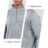 image:imageNORTHYARD Mens Quarter Zip Pullover Athletic Running Shirt Long Sleeve  14 Zip Quick Dry Lightweight Workout Tennis Gym Performance Hiking Sports Golf Balck Sun Protection Cool SPF UPF 50Lightheather