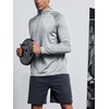 image:imageNORTHYARD Mens Quarter Zip Pullover Athletic Running Shirt Long Sleeve  14 Zip Quick Dry Lightweight Workout Tennis Gym Performance Hiking Sports Golf Balck Sun Protection Cool SPF UPF 50Lightheather