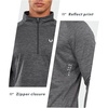 image:imageNORTHYARD Mens Quarter Zip Pullover Athletic Running Shirt Long Sleeve  14 Zip Quick Dry Lightweight Workout Tennis Gym Performance Hiking Sports Golf Balck Sun Protection Cool SPF UPF 50Greyheather