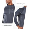 image:imageNORTHYARD Mens Quarter Zip Pullover Athletic Running Shirt Long Sleeve  14 Zip Quick Dry Lightweight Workout Tennis Gym Performance Hiking Sports Golf Balck Sun Protection Cool SPF UPF 50Darkgrey