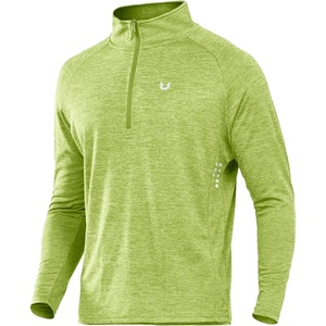 image:imageNORTHYARD Mens Quarter Zip Pullover Athletic Running Shirt Long Sleeve  14 Zip Quick Dry Lightweight Workout Tennis Gym Performance Hiking Sports Golf Balck Sun Protection Cool SPF UPF 50Lightgreenheather