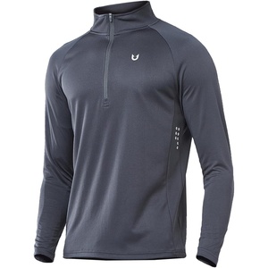 image:imageNORTHYARD Mens Quarter Zip Pullover Athletic Running Shirt Long Sleeve  14 Zip Quick Dry Lightweight Workout Tennis Gym Performance Hiking Sports Golf Balck Sun Protection Cool SPF UPF 50Darkgrey