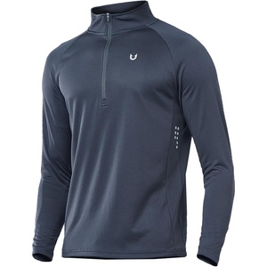 image:imageNORTHYARD Mens Quarter Zip Pullover Athletic Running Shirt Long Sleeve  14 Zip Quick Dry Lightweight Workout Tennis Gym Performance Hiking Sports Golf Balck Sun Protection Cool SPF UPF 50Coolgrey