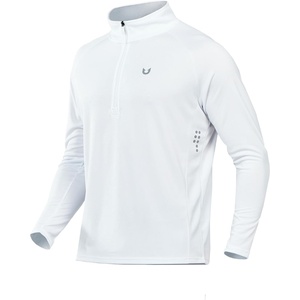 image:imageNORTHYARD Mens Quarter Zip Pullover Athletic Running Shirt Long Sleeve  14 Zip Quick Dry Lightweight Workout Tennis Gym Performance Hiking Sports Golf Balck Sun Protection Cool SPF UPF 50White