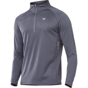 image:imageNORTHYARD Mens Quarter Zip Pullover Athletic Running Shirt Long Sleeve  14 Zip Quick Dry Lightweight Workout Tennis Gym Performance Hiking Sports Golf Balck Sun Protection Cool SPF UPF 50Smokegrey
